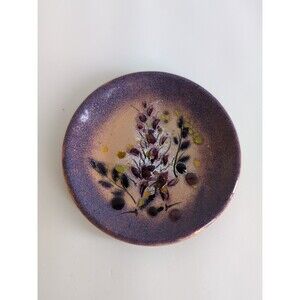 Vtg California Cloisonne Plate Coaster Enamel On Copper Landau MCM 1958